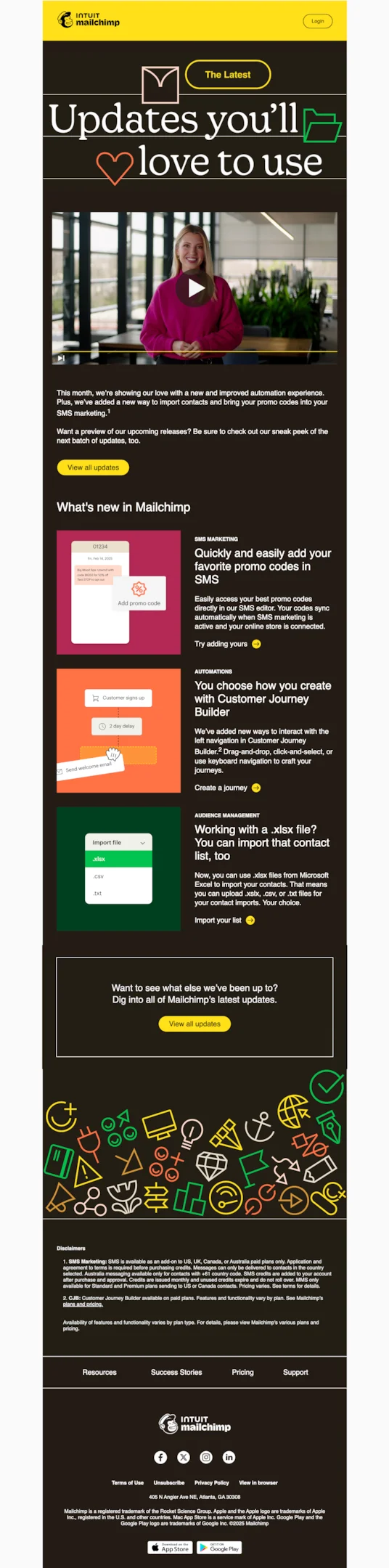 Product launch email example from MailChimp