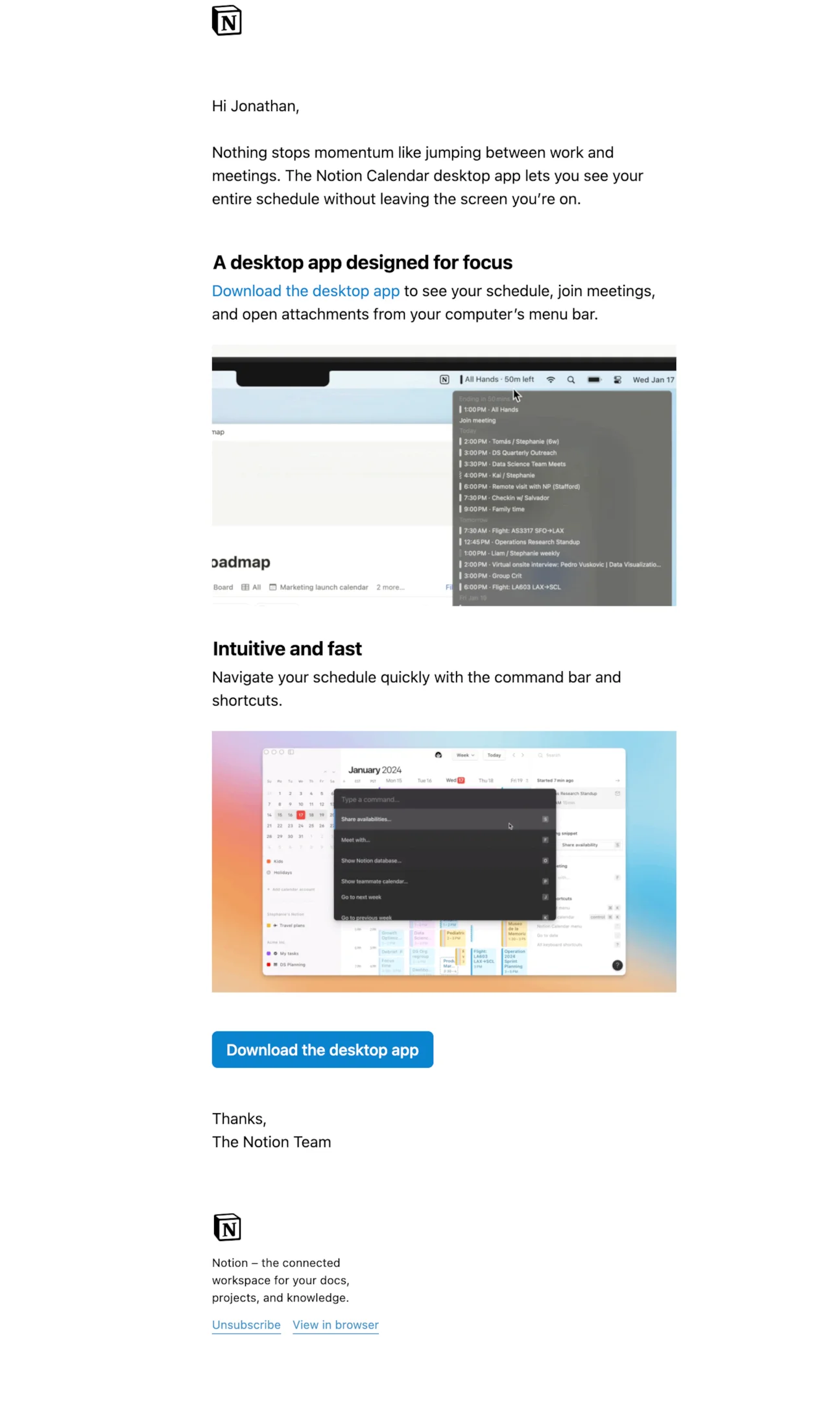 Product launch email example from Easy DMARC