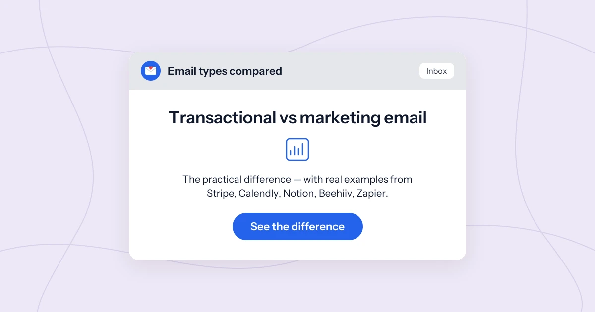 Transactional email vs marketing email: the practical difference (with examples)