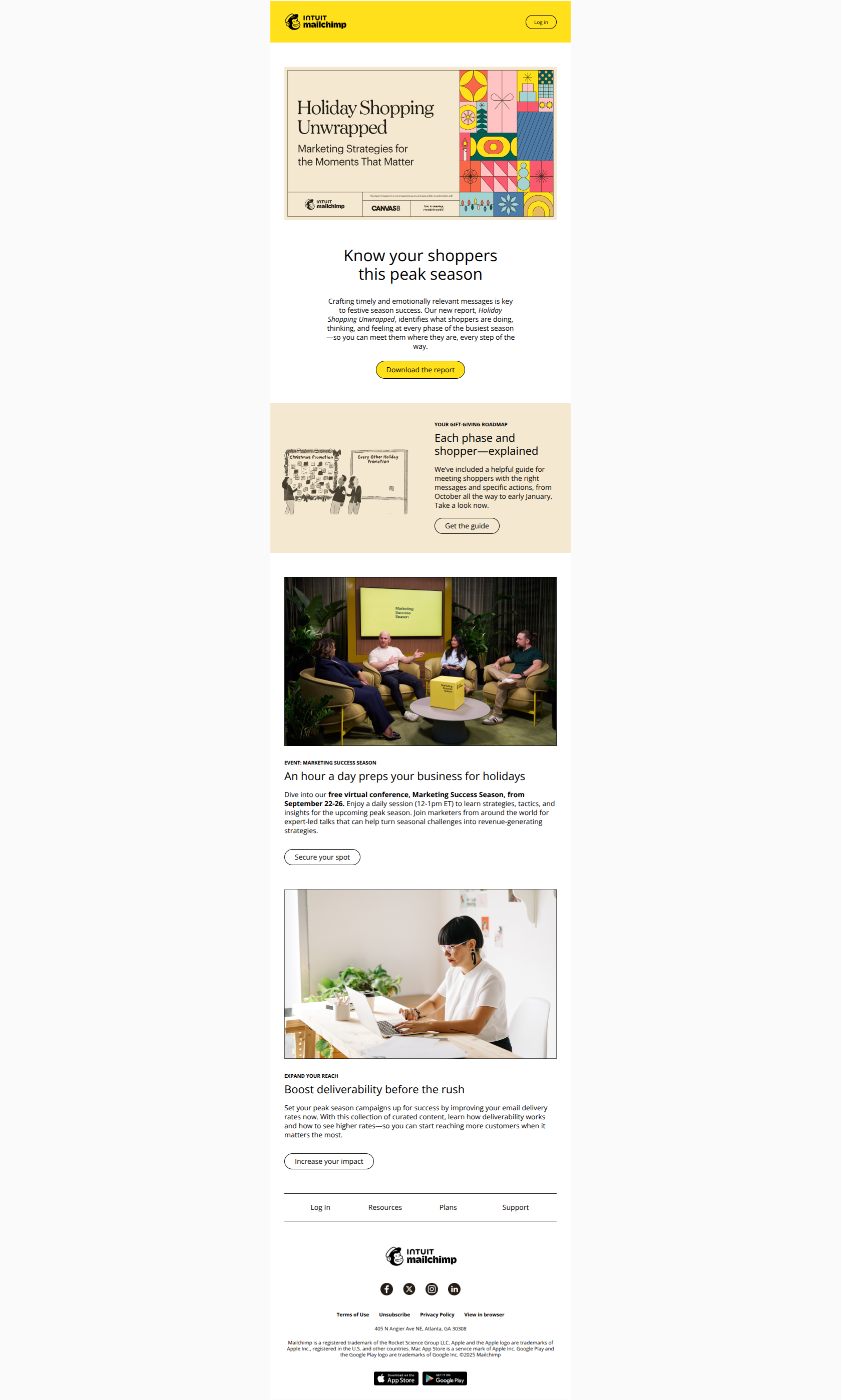 Preparing for peak season? Our holiday shopping report is here — email screenshot from MailChimp