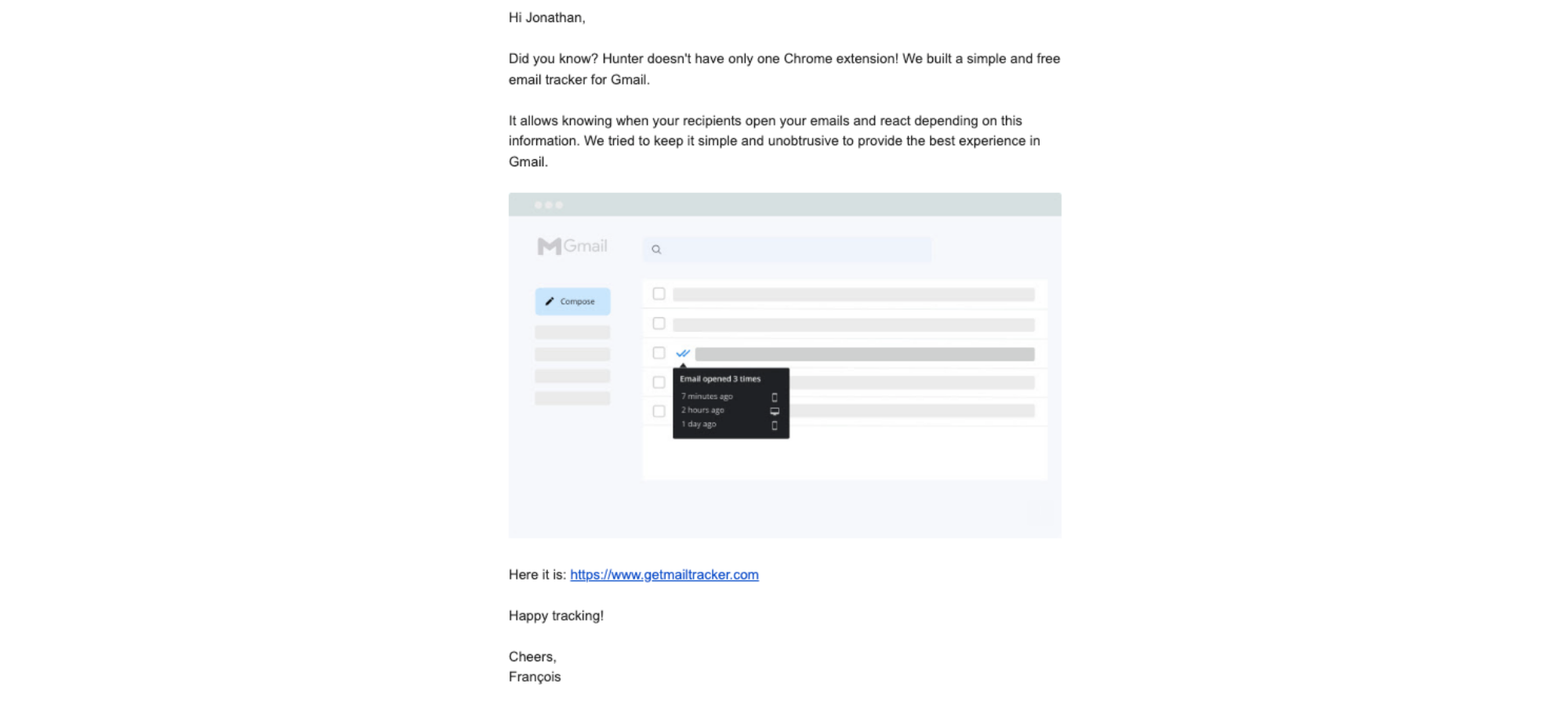 We have another Chrome extension — email screenshot from Hunter.io