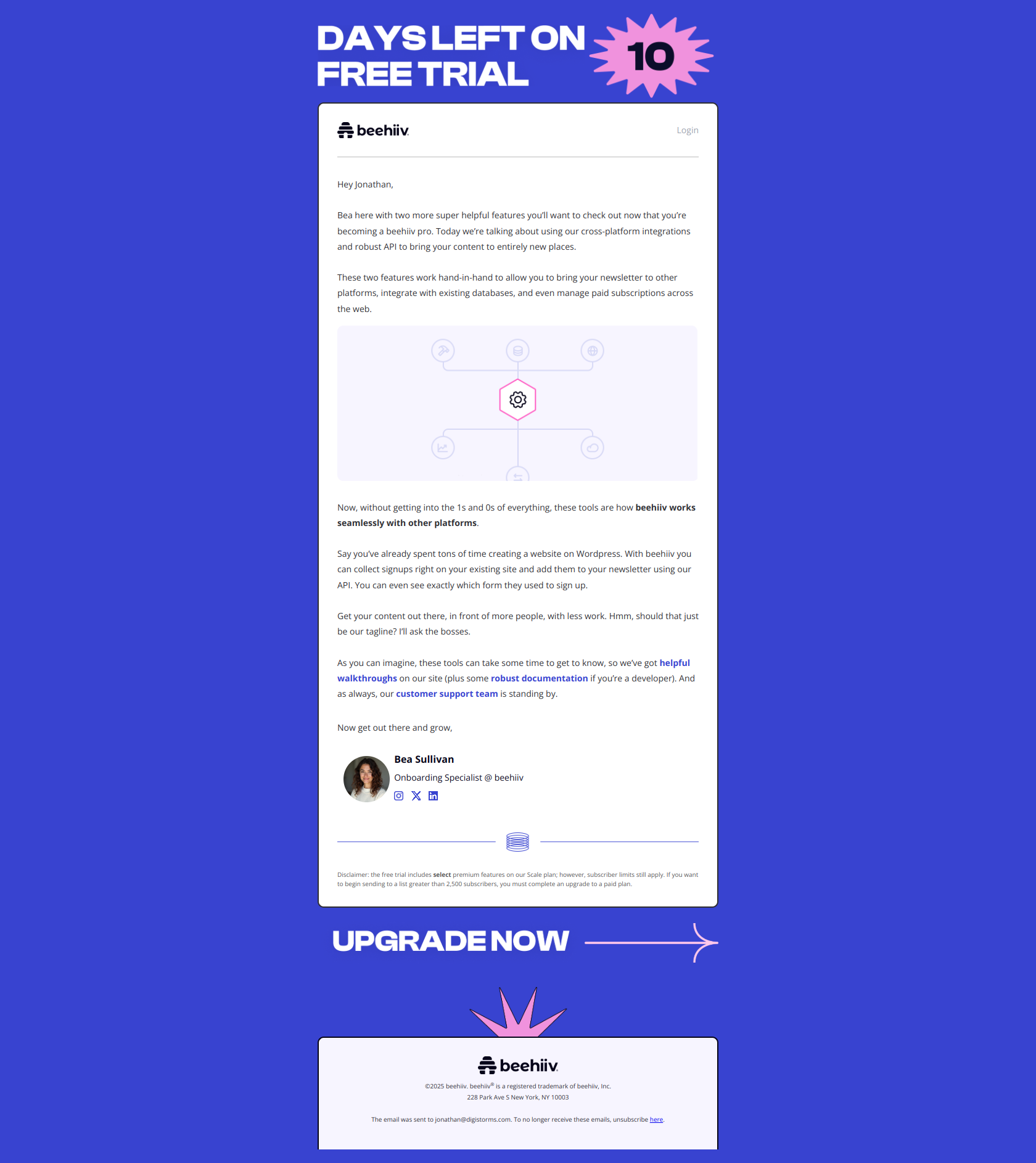 Your newsletter can be everywhere — email screenshot from Beehiiv
