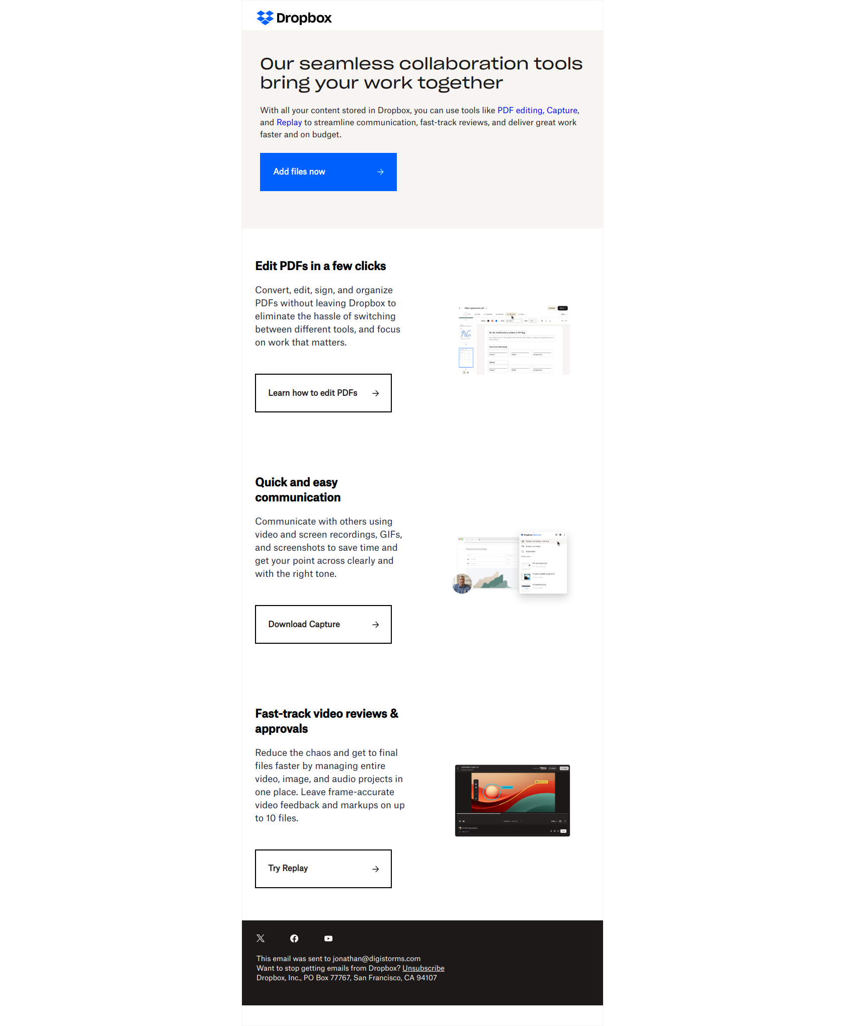 Streamline your review process with Dropbox Business — email screenshot from Dropbox