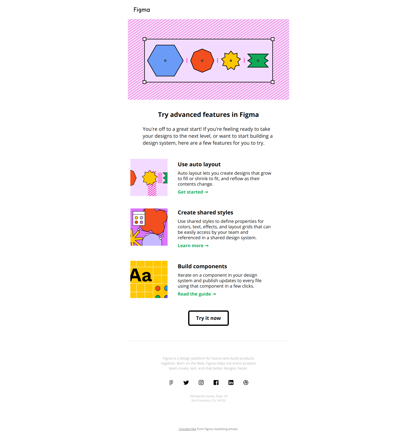 Level-up in Figma — email screenshot from Figma