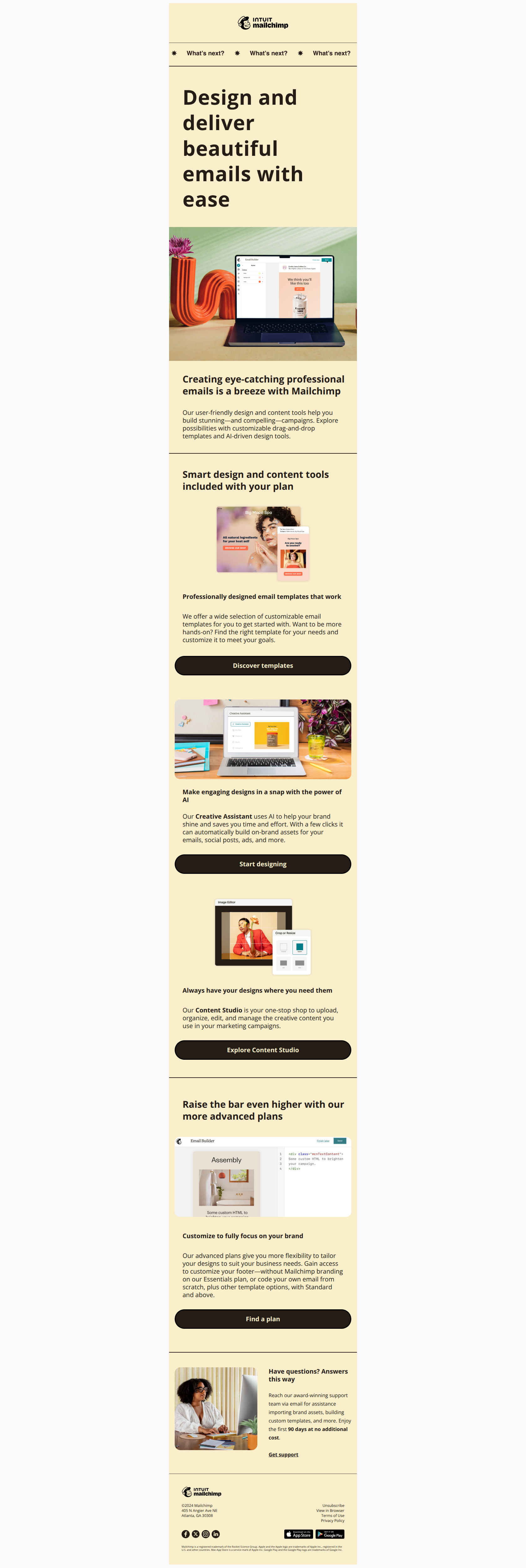How to design eye-catching marketing emails — email screenshot from MailChimp