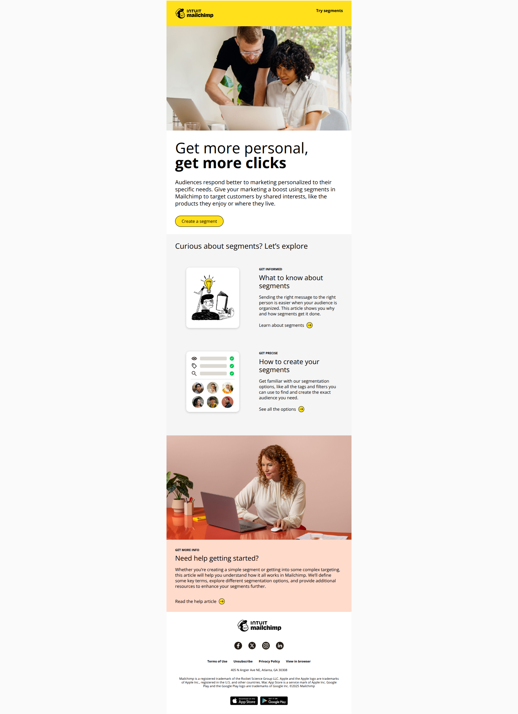 Segmentation: Your secret to higher engagement — email screenshot from MailChimp