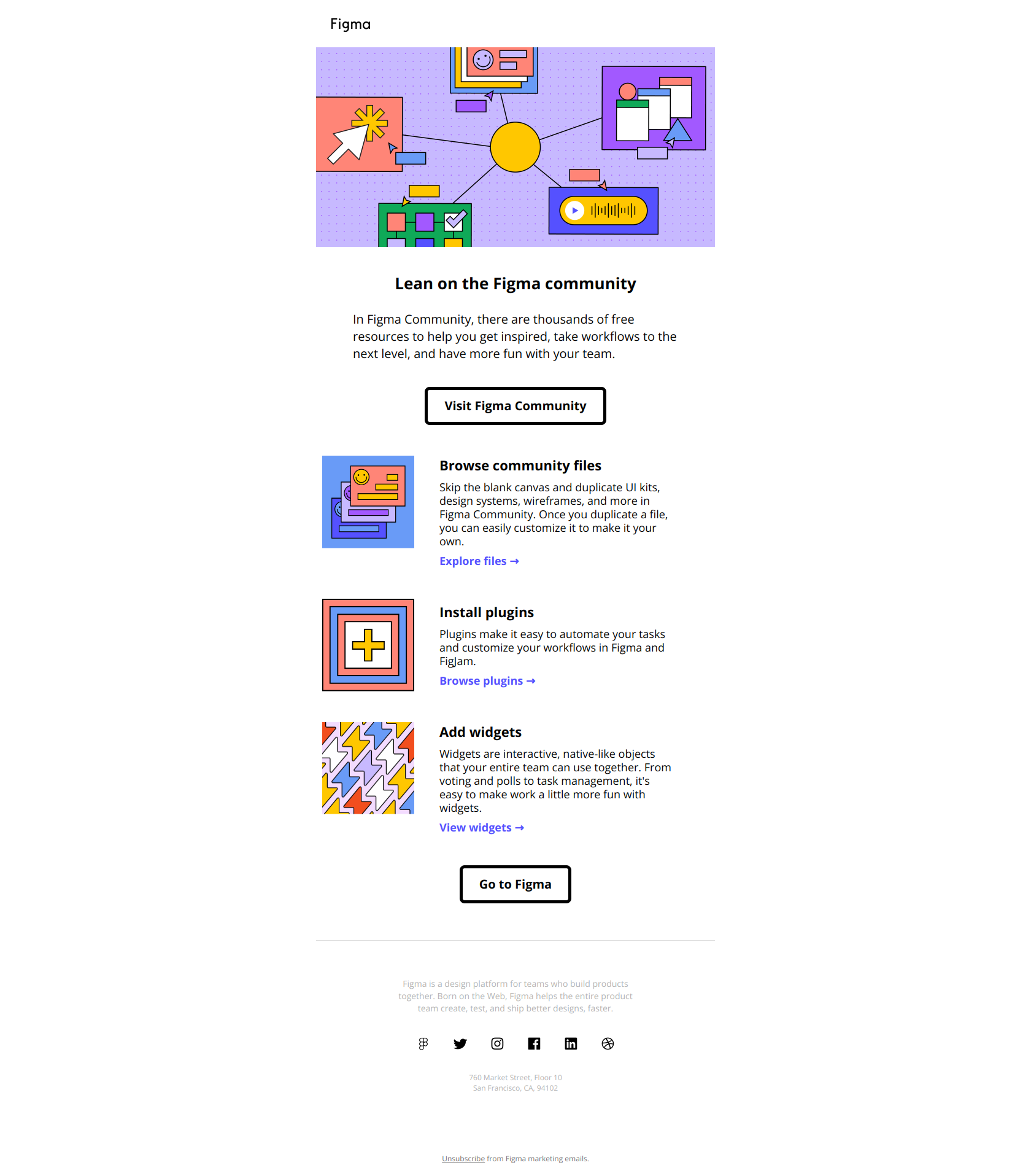 Add magic to your files — email screenshot from Figma