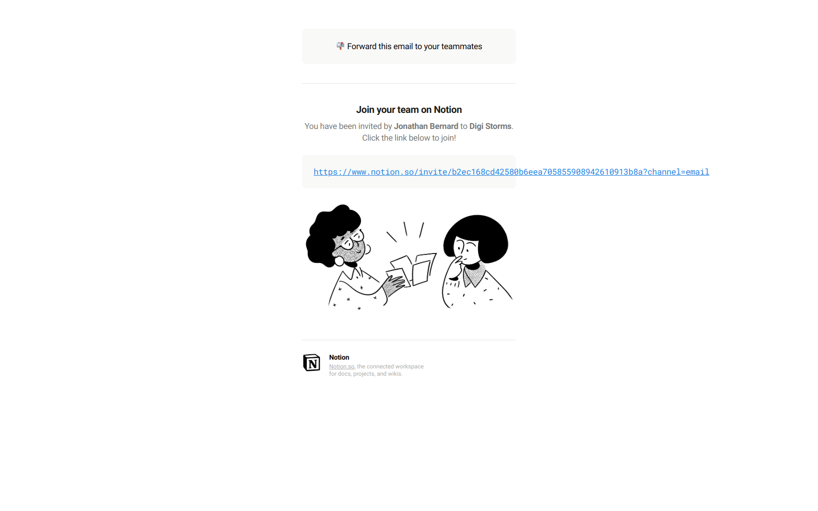 Join your team on Notion — email screenshot from Notion