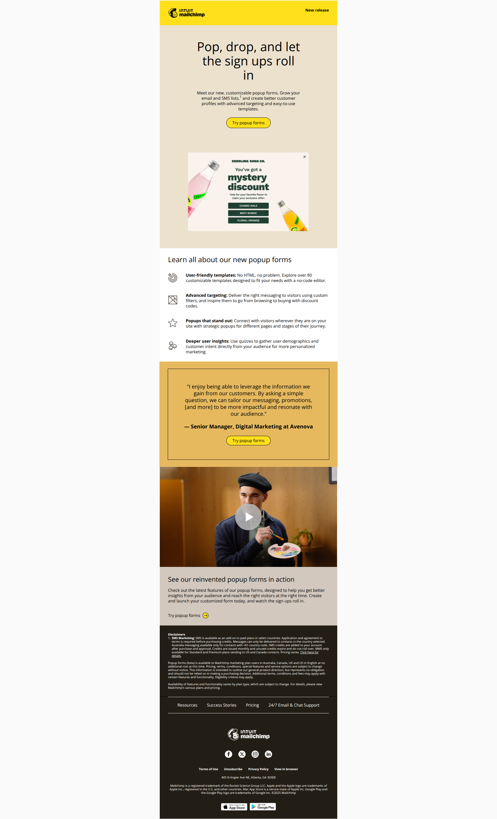 Pop! Goes your marketing — email screenshot from MailChimp