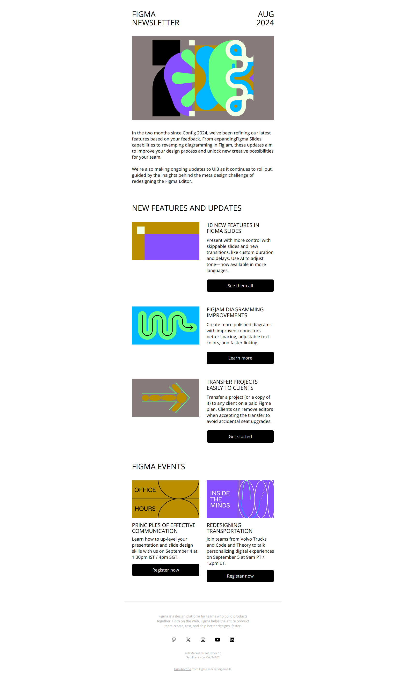 Fresh ways to present and diagram — email screenshot from Figma