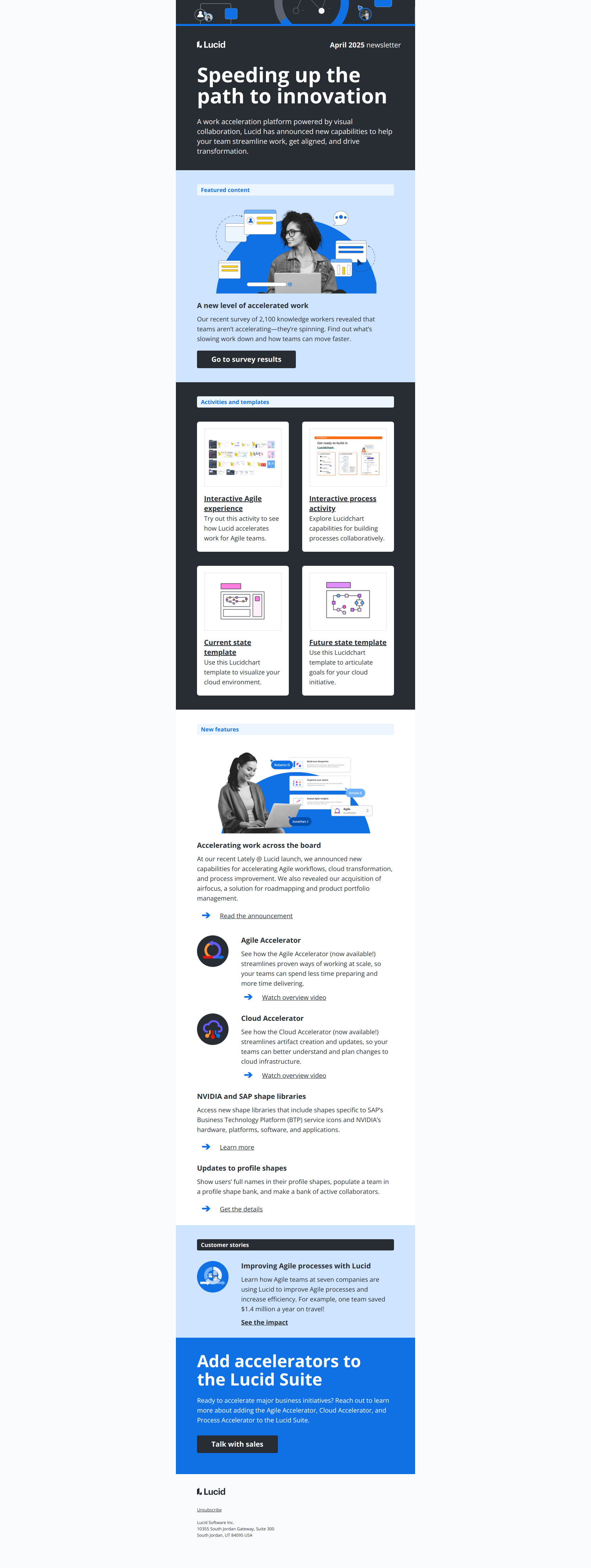 [Newsletter] Accelerate work through visual collaboration — email screenshot from Lucid