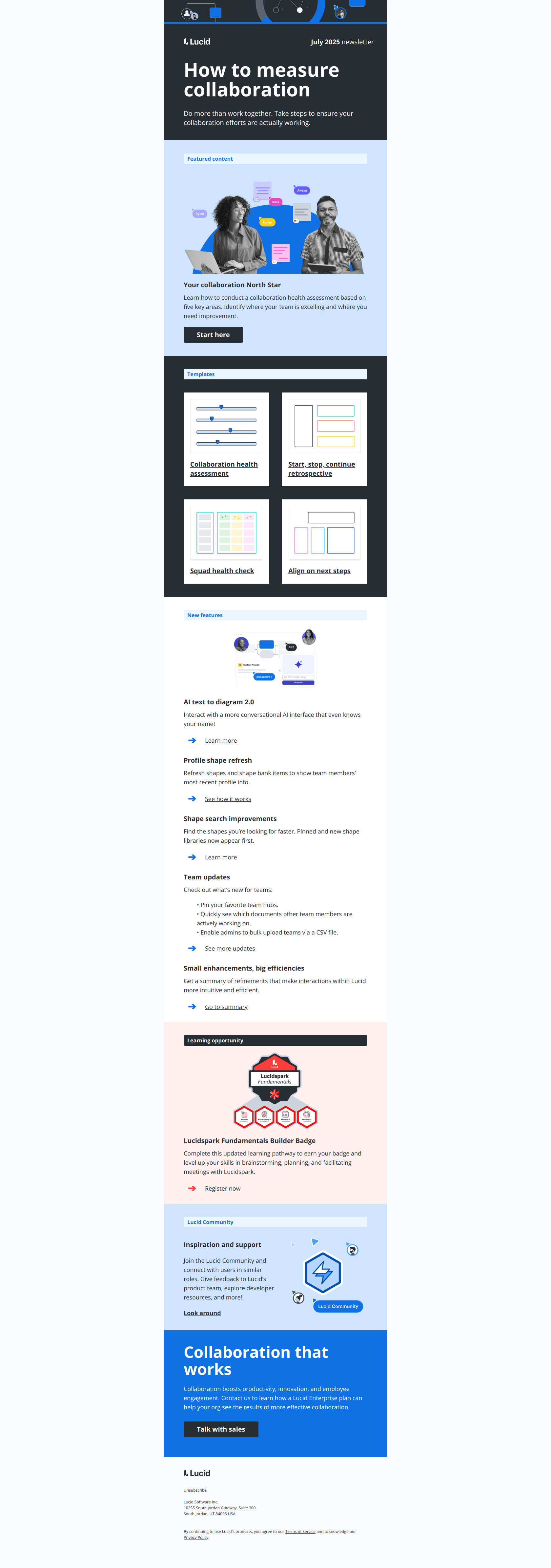 [Newsletter] Get a “yardstick” for collaboration — email screenshot from Lucid