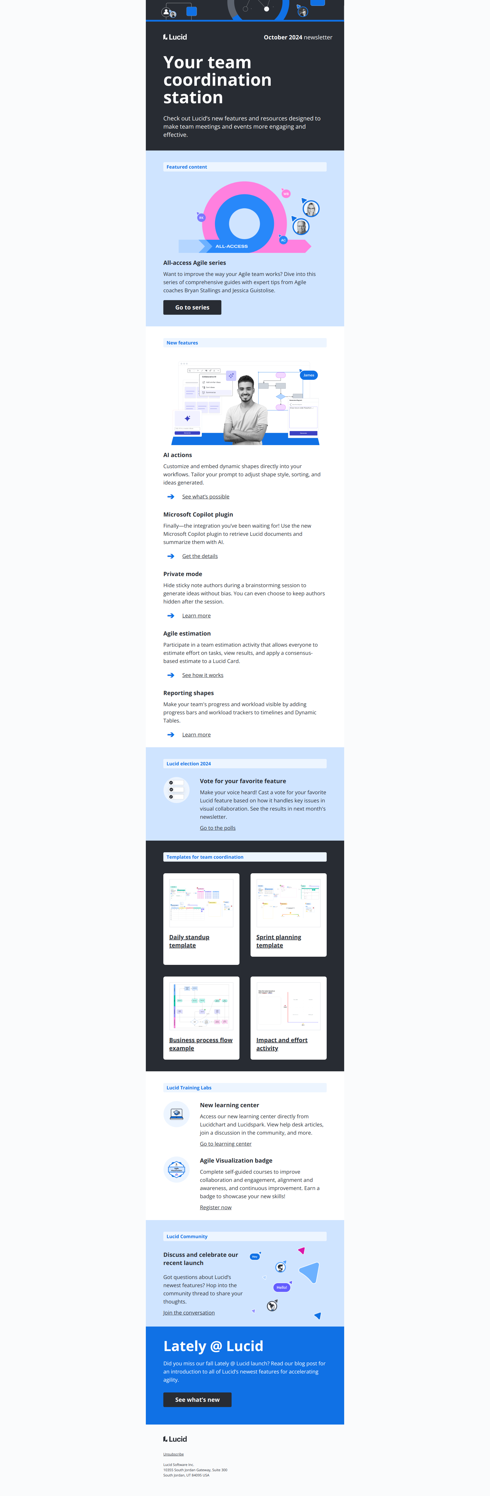 [Newsletter] Level up team-level coordination — email screenshot from Lucid
