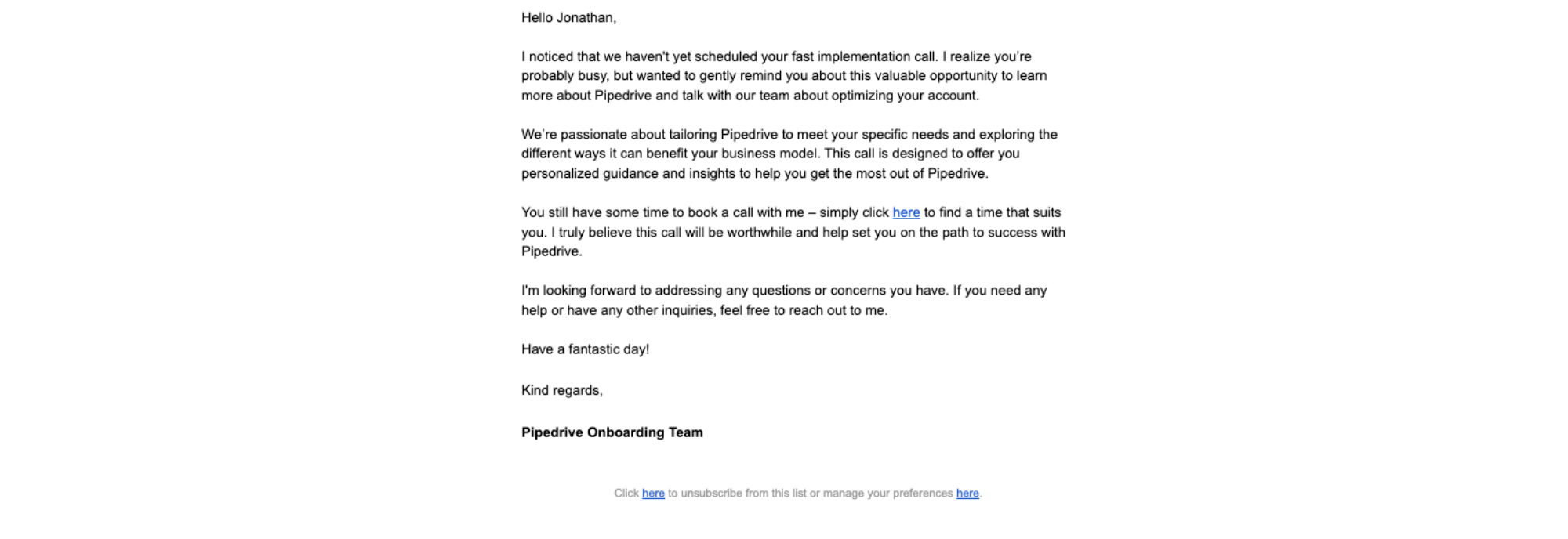 Let's explore Pipedrive together — email screenshot from Pipedrive