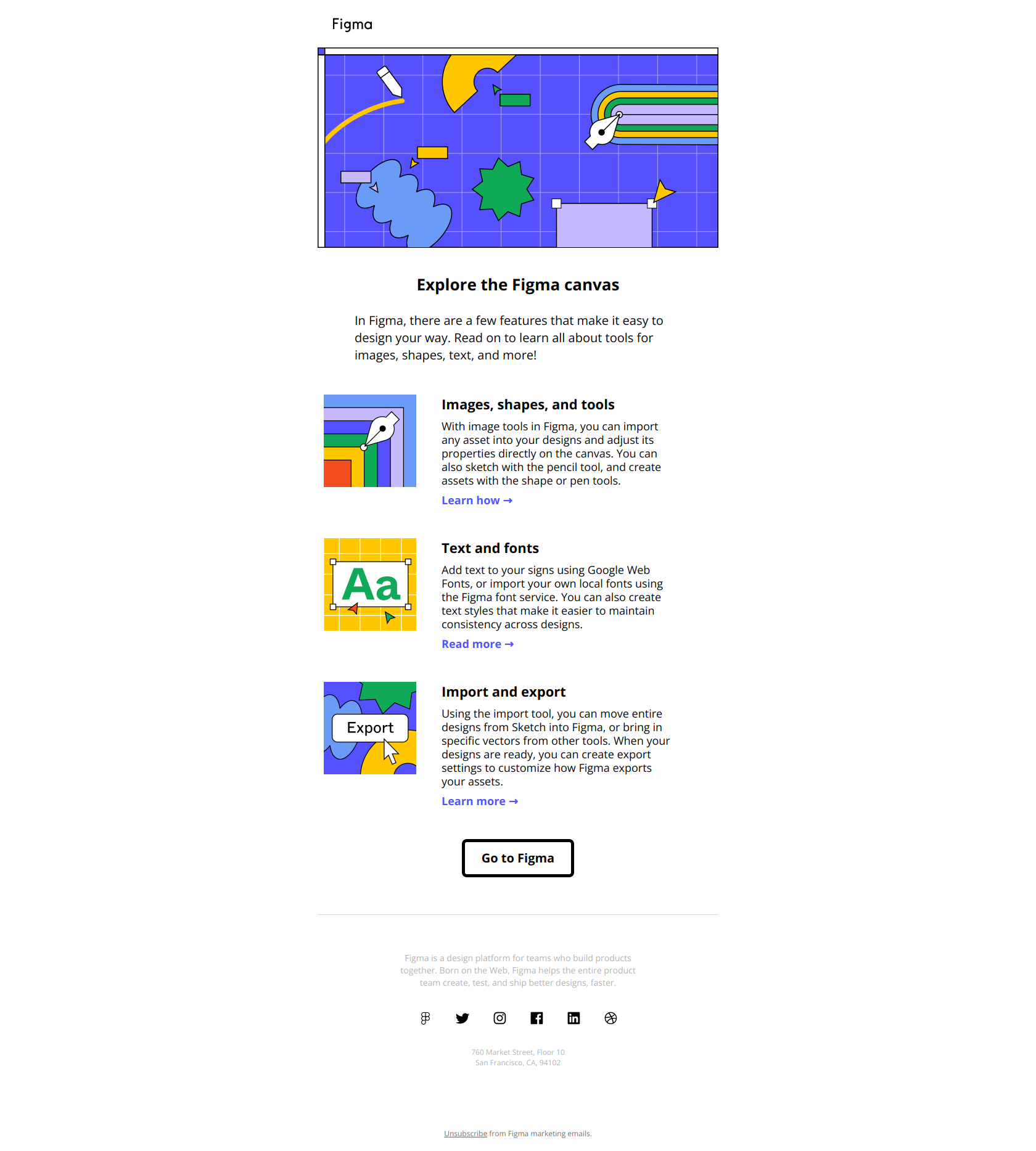 Tips for designing in Figma — email screenshot from Figma