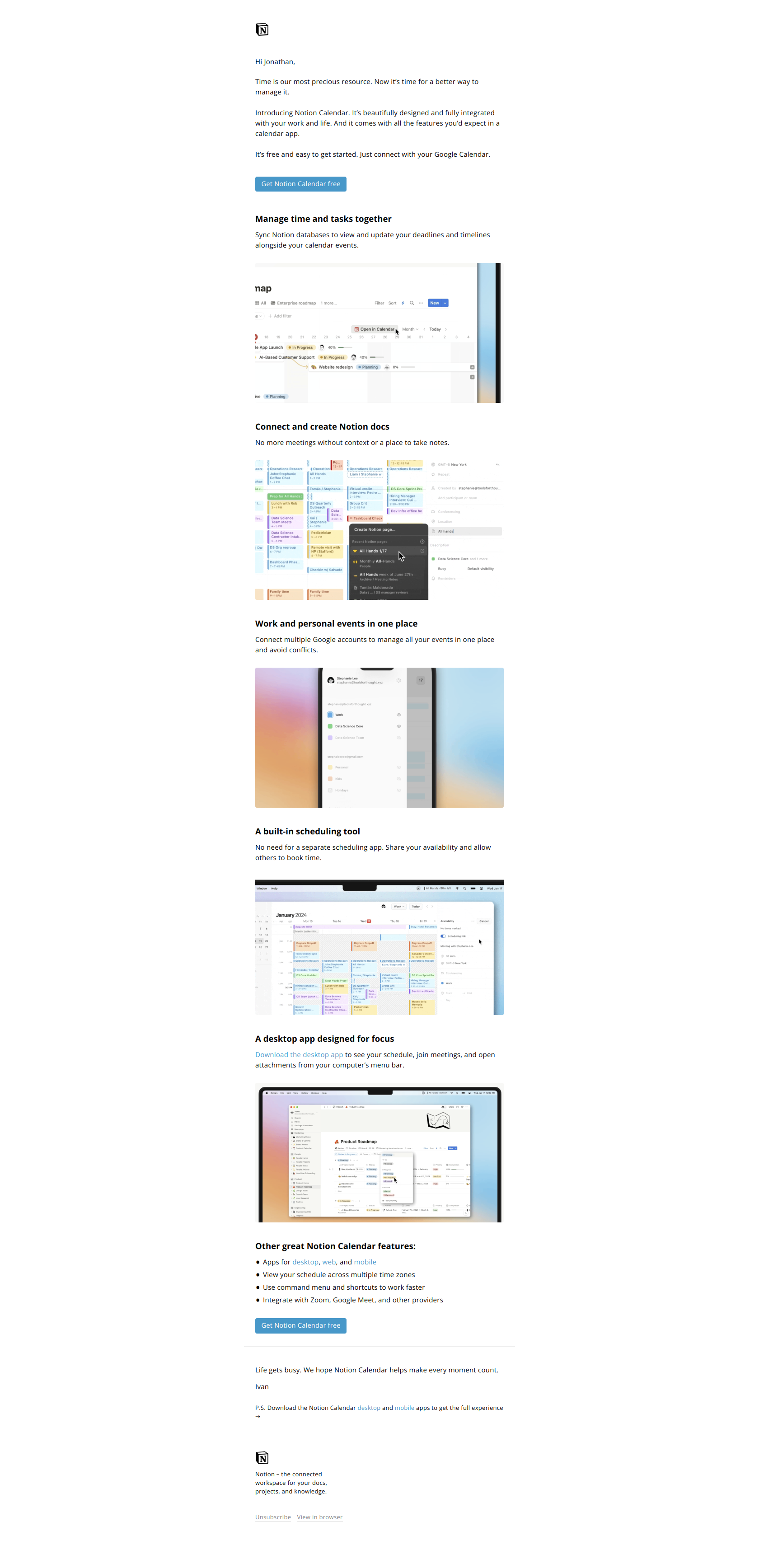 Notion 2.37 — email screenshot from Notion