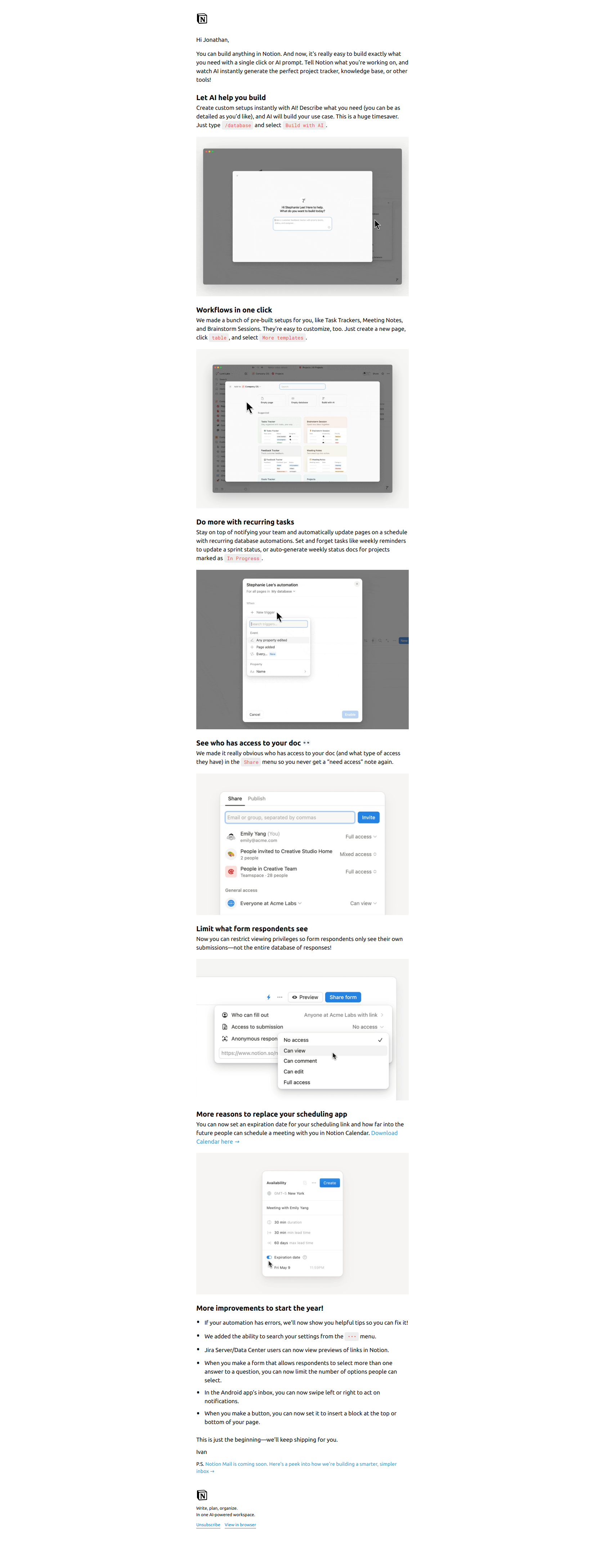 Notion 2.48 — email screenshot from Notion