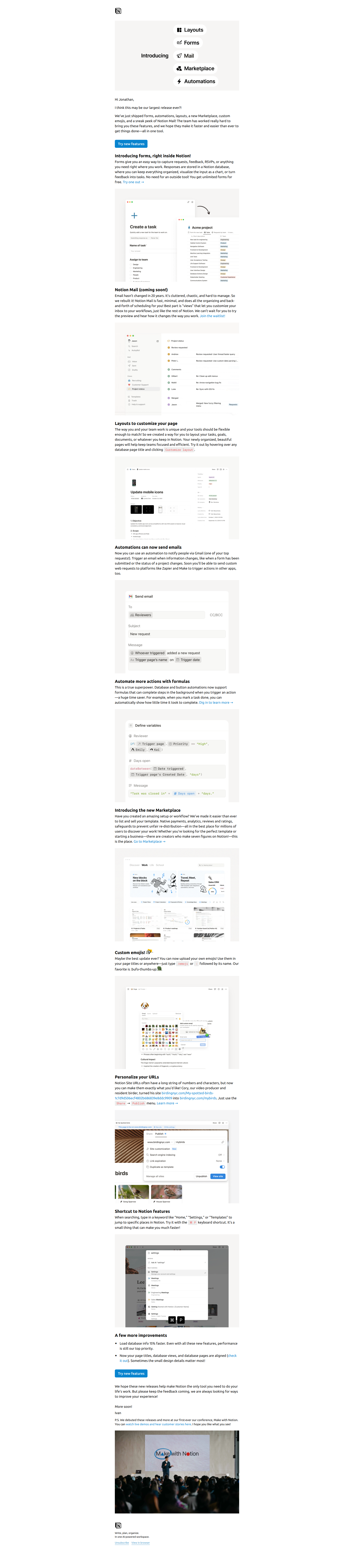 Notion 2.46 — email screenshot from Notion