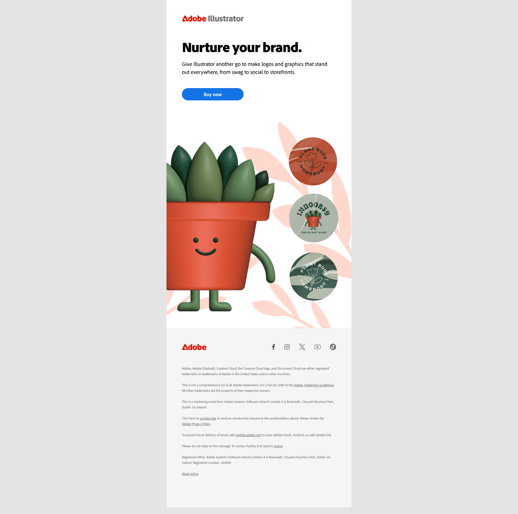 Re-engagement email example from Adobe