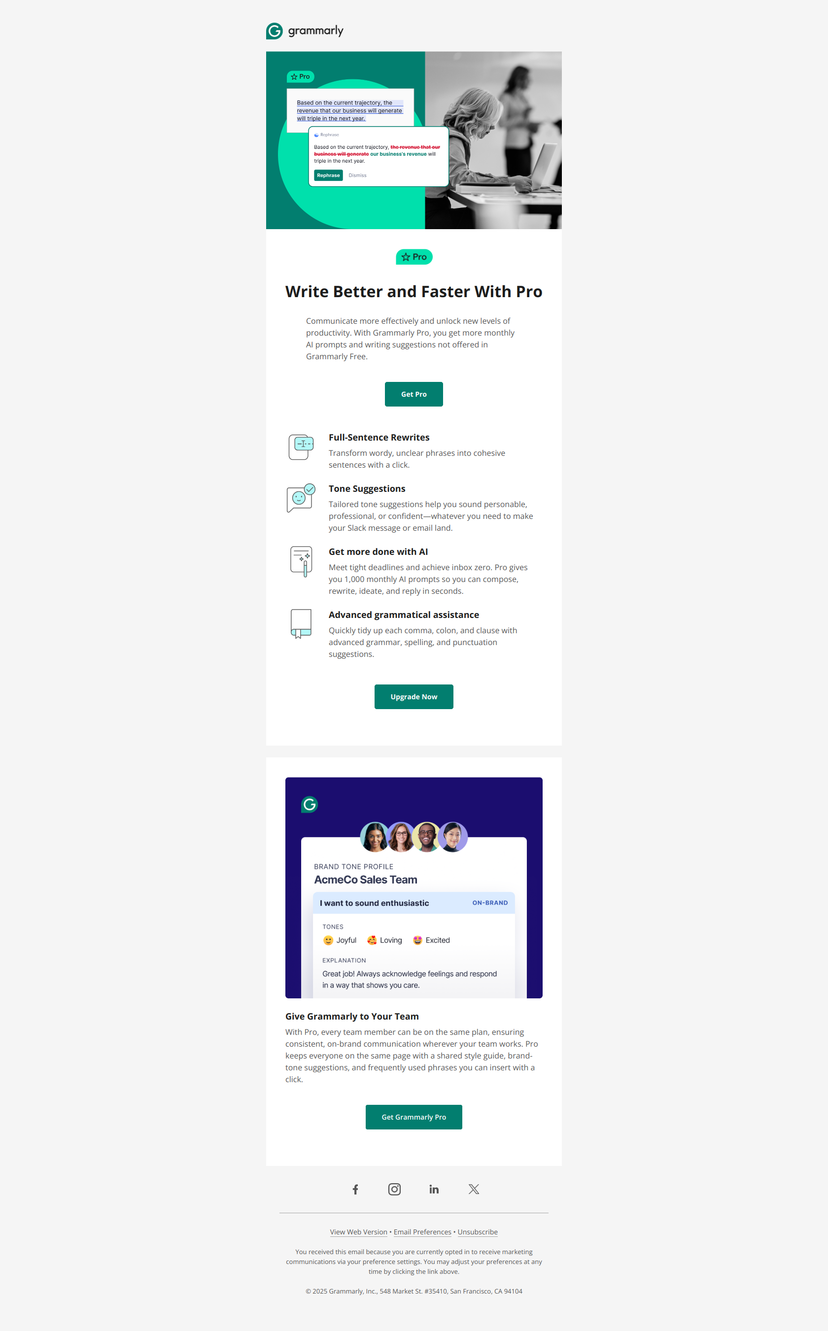Get more out of Grammarly — email screenshot from Grammarly