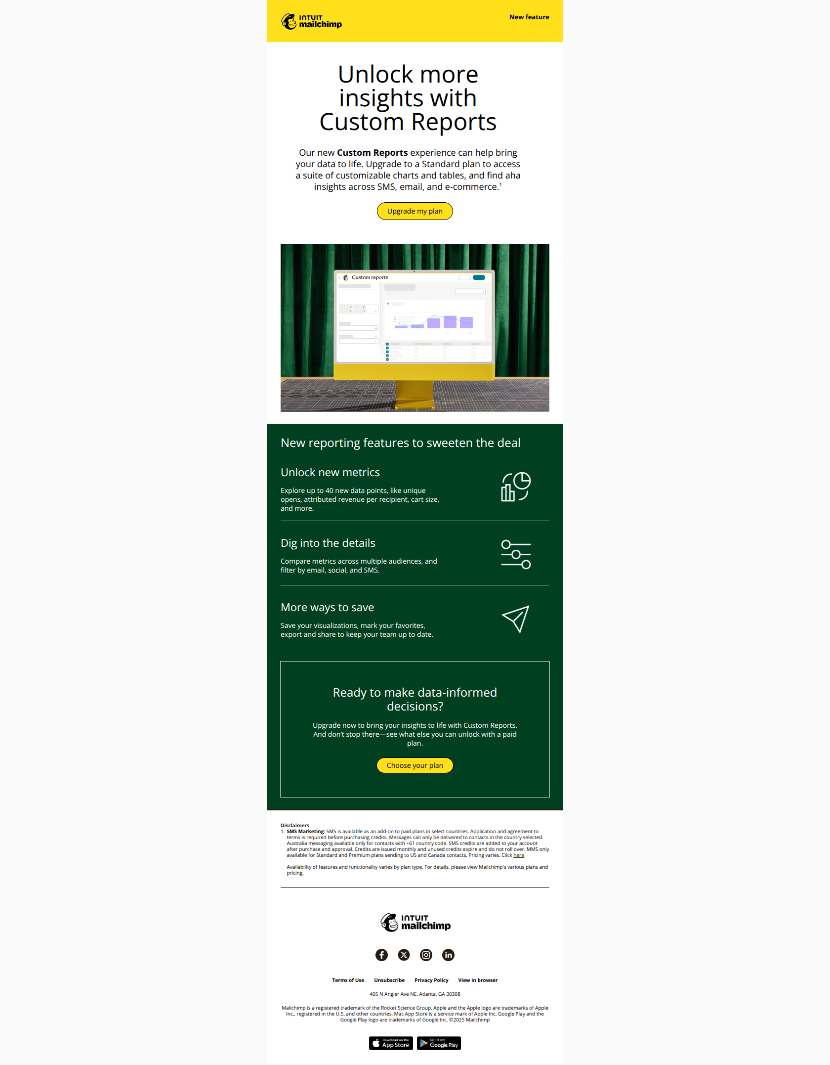 Customer retention email example from Mailchimp