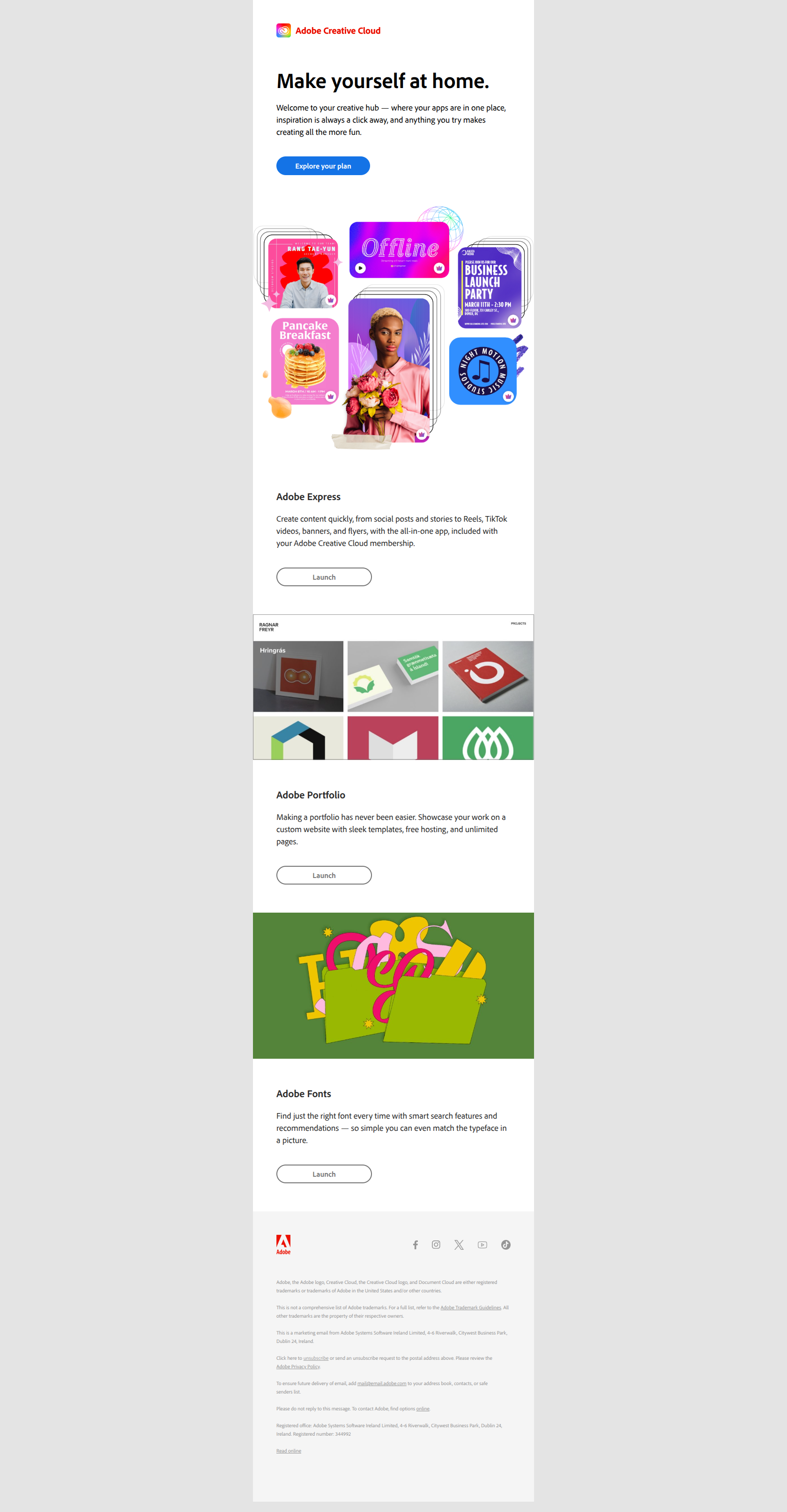 Your membership includes more than apps — email screenshot from Adobe
