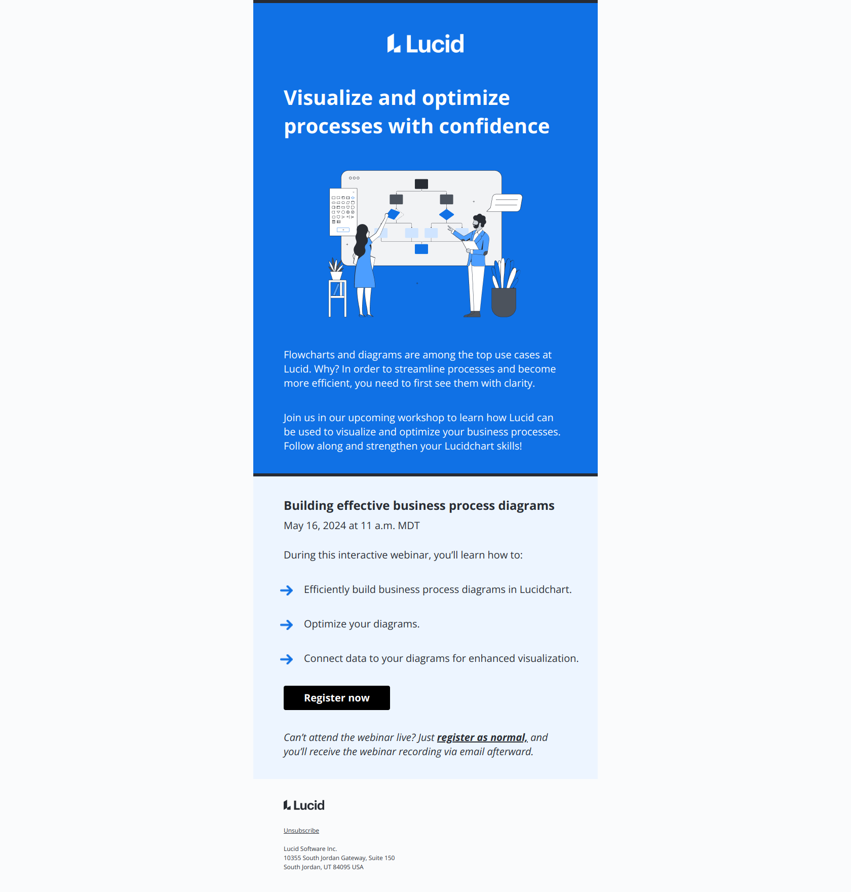 Discover how to build effective business process diagrams — email screenshot from Lucid