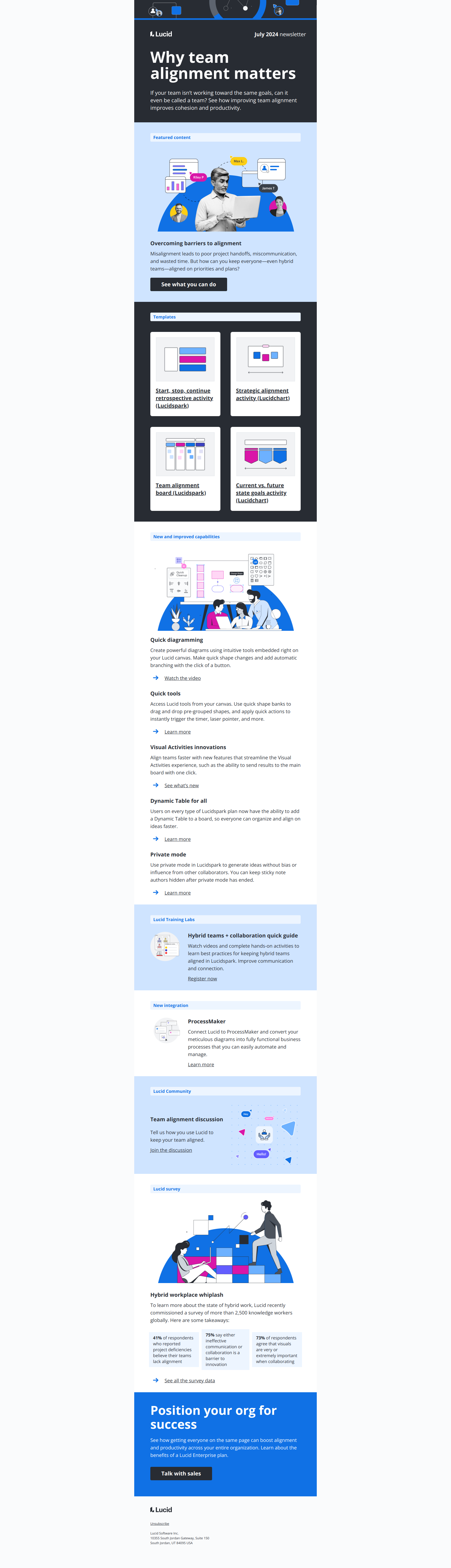 [Newsletter] Like tires, teams require proper alignment — email screenshot from Lucid