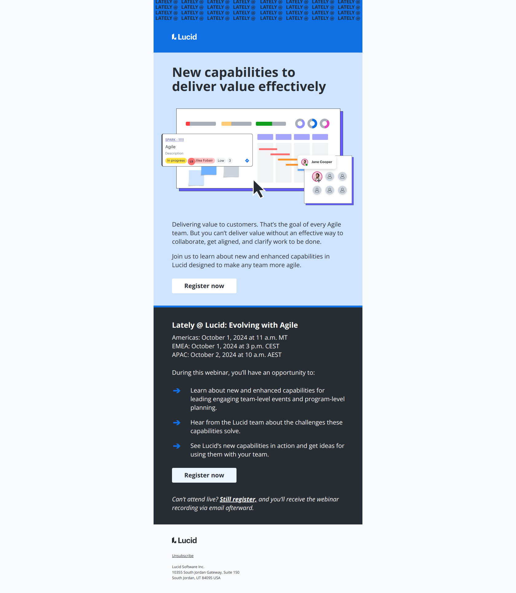 [Webinar] Agile capabilities for every team — email screenshot from Lucid