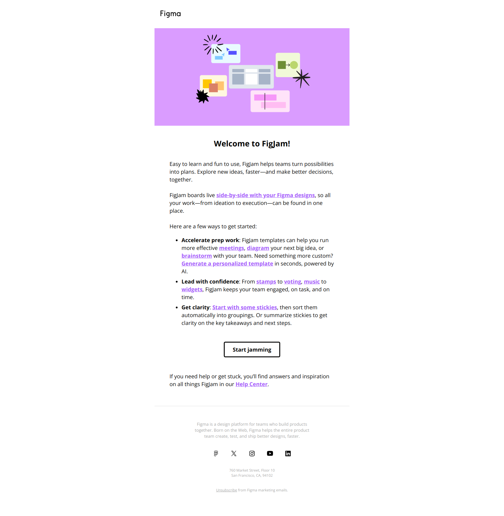Ready to jam? — email screenshot from Figma