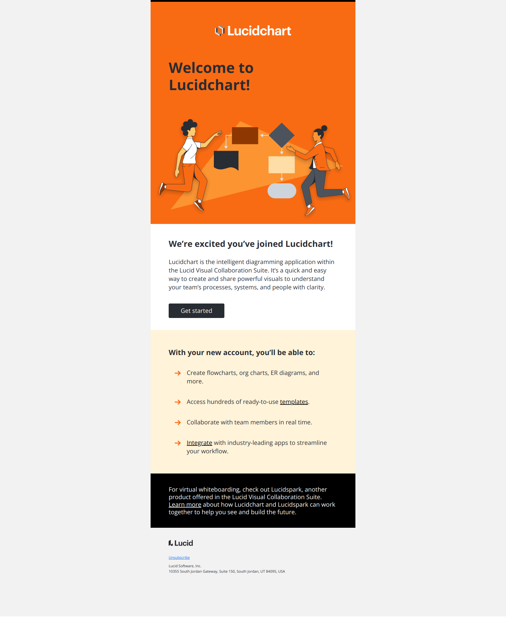 Get started in Lucidchart — email screenshot from Lucid