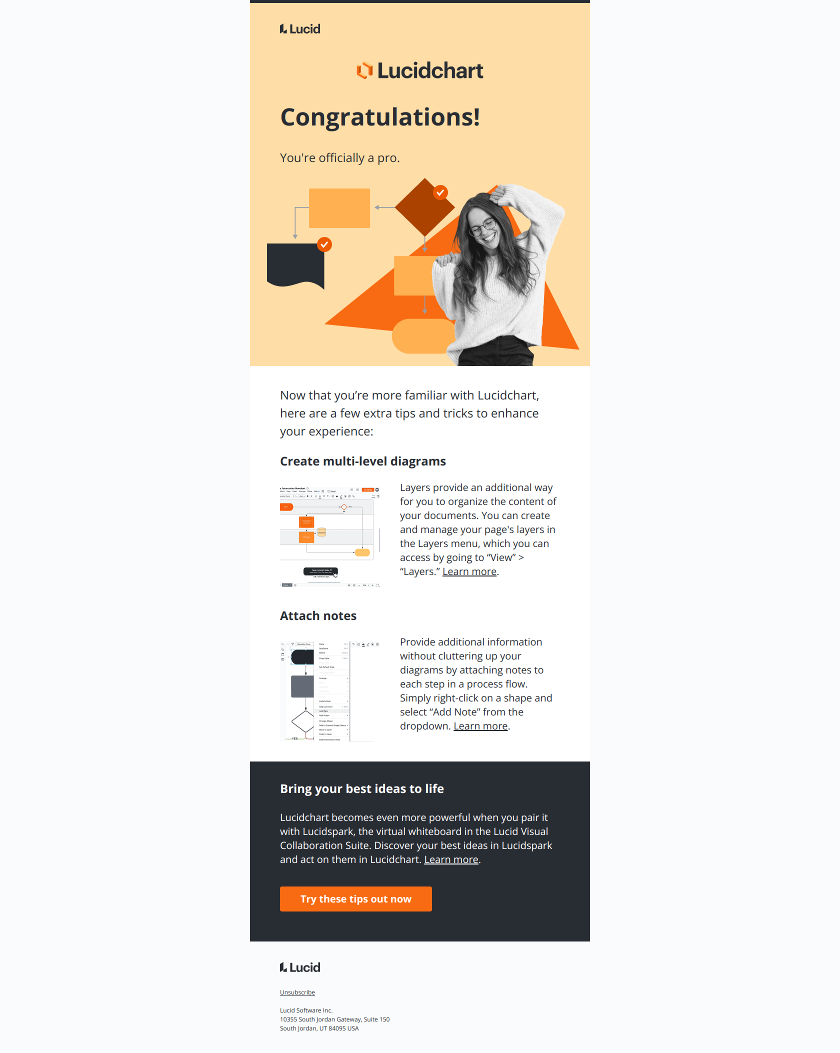 You’ve made it to the Lucidchart big leagues — email screenshot from Lucid